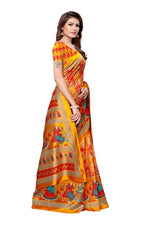 Khadi Kalamkari Silk Rama Saree in printed pattern With Blouse