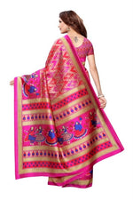 Khadi Kalamkari Silk Rama Saree in printed pattern With Blouse
