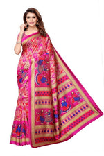 Khadi Kalamkari Silk Rama Saree in printed pattern With Blouse