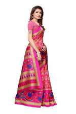Khadi Kalamkari Silk Rama Saree in printed pattern With Blouse