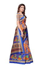 Khadi Kalamkari Silk Rama Saree in printed pattern With Blouse