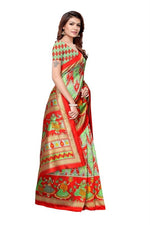 Khadi Kalamkari Silk Rama Saree in printed pattern With Blouse