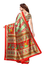 Khadi Kalamkari Silk Rama Saree in printed pattern With Blouse