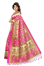 Mysore Silk Pink Color Printed Saree With Blouse