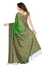 Mysore Silk Green Color Printed Saree With Blouse