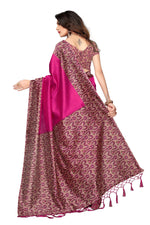 Mysore Silk Pink Color Printed Saree With Blouse