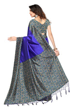 Mysore Silk RoyalBlue Color Printed Saree With Blouse