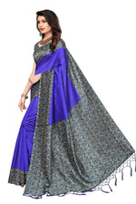 Mysore Silk RoyalBlue Color Printed Saree With Blouse