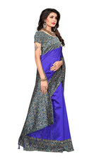 Mysore Silk RoyalBlue Color Printed Saree With Blouse
