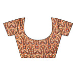 Mysore Silk Orange Color Printed Saree With Blouse