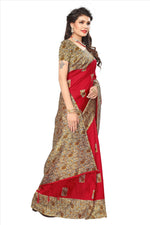 Mysore Silk Red Color Plain Saree With Blouse