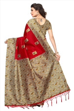 Mysore Silk Red Color Plain Saree With Blouse