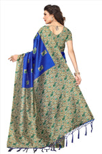 Mysore Silk Blue Color Plain Saree With Blouse