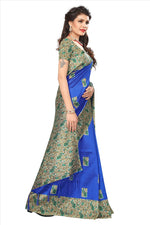 Mysore Silk Blue Color Plain Saree With Blouse