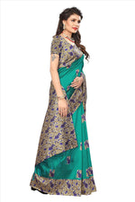 Mysore Silk Rama Color Plain Saree With Blouse