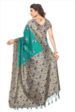 Mysore Silk Rama Color Plain Saree With Blouse