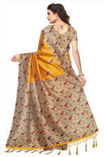 Mysore Silk Mustured Color Plain Saree With Blouse