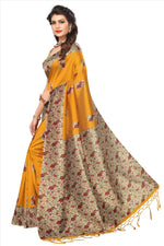 Mysore Silk Mustured Color Plain Saree With Blouse