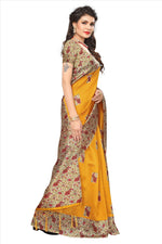 Mysore Silk Mustured Color Plain Saree With Blouse