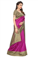 Mysore Silk Pink Color Plain Saree With Blouse