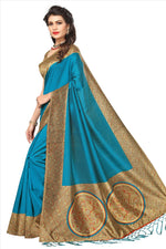 Mysore Silk SkyBlue Color Plain Saree With Blouse