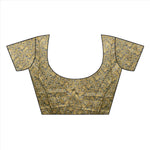 Mysore Silk Golden Color Plain Saree With Blouse