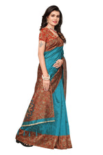 Mysore Silk Rama Color Plain Saree With Blouse