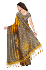 Mysore Silk Yellow Color Plain Saree In Heavy Pallu With Blouse