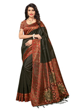 Mysore Silk Coffee Color Plain Saree In Heavy Pallu With Blouse