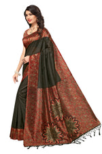 Mysore Silk Coffee Color Plain Saree In Heavy Pallu With Blouse