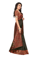Mysore Silk Coffee Color Plain Saree In Heavy Pallu With Blouse