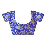 Mysore Silk Royal blue Color In Heavy Border Multi Check Print Saree With Blouse