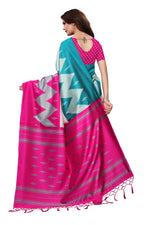 Mysore Silk SkyBluePink Color Printed Saree With Blouse