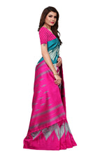 Mysore Silk SkyBluePink Color Printed Saree With Blouse
