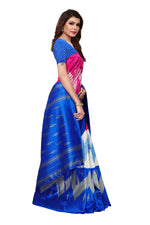 Mysore Silk PinkBlue Color Printed Saree With Blouse