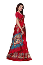 Mysore Silk Red Color Printed Saree With Blouse