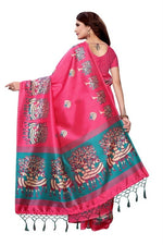 Mysore Silk Pink Color Printed Saree With Blouse