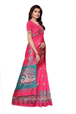 Mysore Silk Pink Color Printed Saree With Blouse