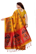 Mysore Silk Yellow Color Printed Saree With Blouse