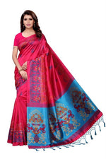 Mysore Silk Pink Color Printed Saree With Blouse
