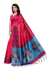 Mysore Silk Pink Color Printed Saree With Blouse