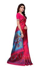 Mysore Silk Pink Color Printed Saree With Blouse