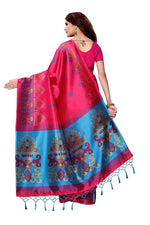 Mysore Silk Pink Color Printed Saree With Blouse