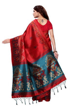 Mysore Silk Red Color Printed Saree With Blouse