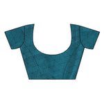 Mysore Silk Teal Color Printed Saree With Blouse