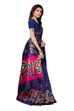 Mysore Silk NavyBlue Color Tabla Print Saree With Blouse