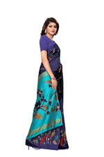 Mysore Silk NavyBlue Color Bird Print Saree With Blouse