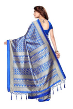 Mysore Silk RoyalBlue Color Printed Saree With Blouse