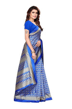Mysore Silk RoyalBlue Color Printed Saree With Blouse