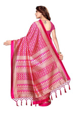 Mysore Silk Pink Color Printed Saree With Blouse